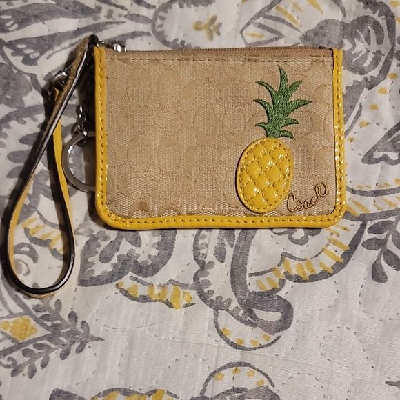 Handbags - Coach Pineapple Wristlet Cardholder with Zipper Compartment